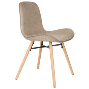 White Label Hněd&aacute; čalouněn&aacute; j&iacute;deln&iacute; židle WLL LESTER