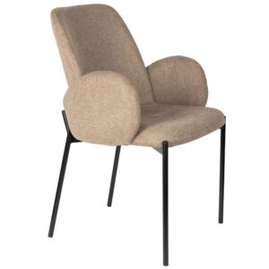 White Label Hněd&aacute; čalouněn&aacute; j&iacute;deln&iacute; židle WLL TJARDA