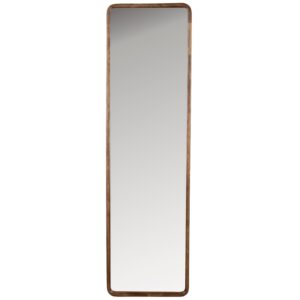 White Label Hněd&eacute; dřevěn&eacute; z&aacute;věsn&eacute; zrcadlo WLL NYKO 120 x 34 cm