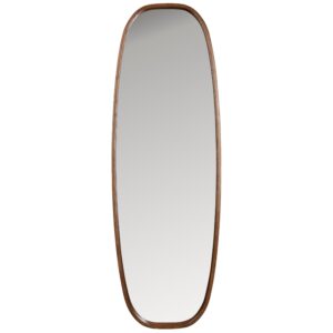 White Label Hněd&eacute; dřevěn&eacute; z&aacute;věsn&eacute; zrcadlo WLL NYKO 120 x 40 cm