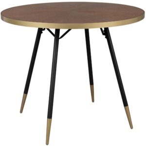 White Label Hněd&yacute; jasanov&yacute; kulat&yacute; j&iacute;deln&iacute; stůl WLL DENISE 91 cm