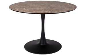 White Label Hněd&yacute; mramorov&yacute; j&iacute;deln&iacute; stůl WLL MARU 110 cm