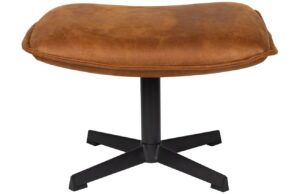 White Label Koňakově hněd&aacute; koženkov&aacute; podnožka WLL JOHN 43 x 40 cm