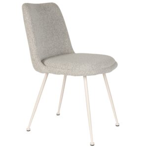 White Label Kr&eacute;mově b&iacute;l&aacute; čalouněn&aacute; j&iacute;deln&iacute; židle WLL FIJS