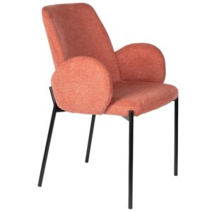 White Label Lososově růžov&aacute; čalouněn&aacute; j&iacute;deln&iacute; židle WLL TJARDA
