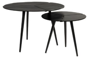White Label Set dvou čern&yacute;ch kovov&yacute;ch odkl&aacute;dac&iacute;ch stolků WLL KOURDEBOUR