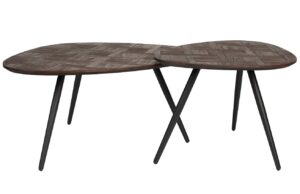 White Label Set dvou tmavě hněd&yacute;ch teakov&yacute;ch konferenčn&iacute;ch stolků WLL PION