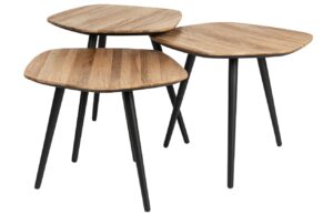 White Label Set tř&iacute; teakov&yacute;ch konferenčn&iacute;ch stolků WLL CUTIES