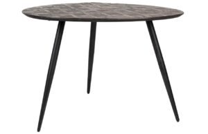 White Label Tmavě hněd&yacute; teakov&yacute; j&iacute;deln&iacute; stůl WLL WEBSTER 111 x 108 cm