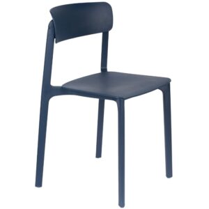 White Label Tmavě modr&aacute; plastov&aacute; j&iacute;deln&iacute; židle WLL CLIVE