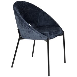 White Label Tmavě &scaron;ed&aacute; čalouněn&aacute; j&iacute;deln&iacute; židle WLL DANDO