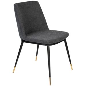 White Label Tmavě &scaron;ed&aacute; l&aacute;tkov&aacute; j&iacute;deln&iacute; židle WLL LIONEL