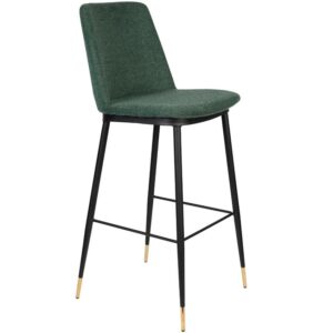 White Label Tmavě zelen&aacute; l&aacute;tkov&aacute; barov&aacute; židle WLL LIONEL 75 cm