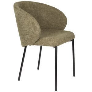 White Label Zelen&aacute; čalouněn&aacute; j&iacute;deln&iacute; židle WLL AYLE