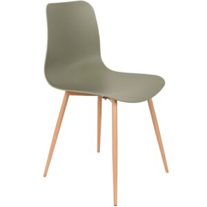 White Label Zelen&aacute; plastov&aacute; j&iacute;deln&iacute; židle WLL LEON