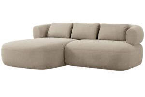 Windsor & Co B&eacute;žov&aacute; sametov&aacute; rohov&aacute; pohovka Aldrin 200 cm