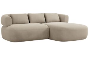 Windsor & Co B&eacute;žov&aacute; sametov&aacute; rohov&aacute; pohovka Aldrin 200 cm