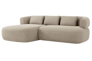 Windsor & Co B&eacute;žov&aacute; sametov&aacute; rohov&aacute; pohovka Aldrin 225 cm