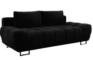 Windsor & Co Čern&aacute; sametov&aacute; rozkl&aacute;dac&iacute; pohovka Cirrus 215 cm