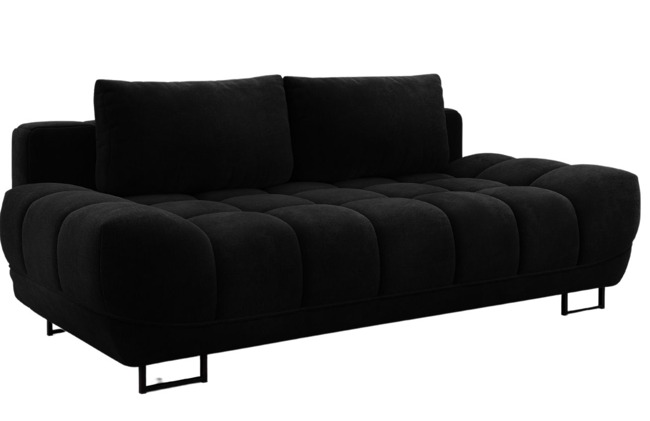 Windsor & Co Černá sametová rozkládací pohovka Cirrus 215 cm