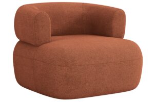 Windsor & Co Cihlově červen&eacute; boucl&eacute; křeslo Aldrin