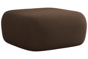 Windsor & Co Hněd&aacute; sametov&aacute; podnožka Aldrin 90 x 88 cm