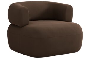 Windsor & Co Hněd&eacute; sametov&eacute; křeslo Aldrin