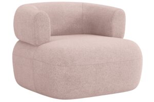 Windsor & Co Pudrově růžov&eacute; boucl&eacute; křeslo Aldrin