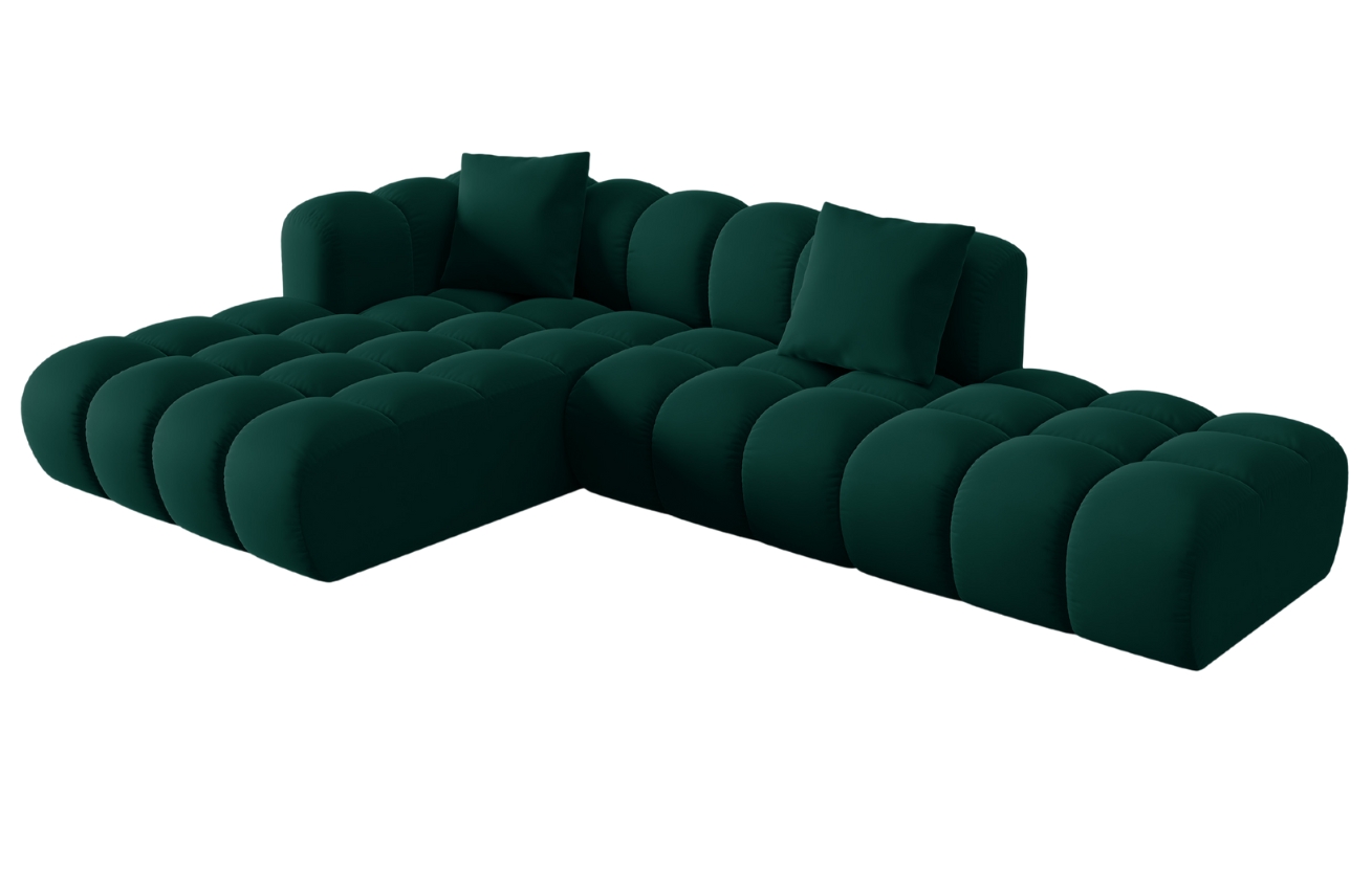 Windsor & Co Sametová rohová pohovka Halley 309 cm