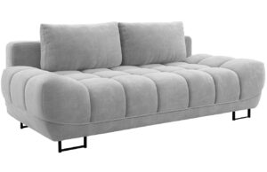 Windsor & Co Světle &scaron;ed&aacute; sametov&aacute; rozkl&aacute;dac&iacute; pohovka Cirrus 215 cm