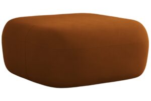 Windsor & Co Terakotově oranžov&aacute; sametov&aacute; podnožka Aldrin 90 x 88 cm