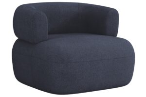 Windsor & Co Tmavě modr&eacute; boucl&eacute; křeslo Aldrin