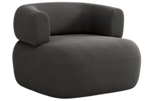 Windsor & Co Tmavě &scaron;ed&eacute; sametov&eacute; křeslo Aldrin