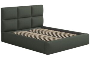 Windsor & Co Tmavě zelen&aacute; dvoulůžkov&aacute; postel Libera 180 x 200 cm s &uacute;ložn&yacute;m prostorem