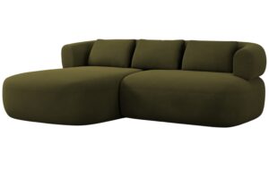 Windsor & Co Zelen&aacute; sametov&aacute; rohov&aacute; pohovka Aldrin 200 cm