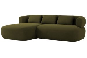 Windsor & Co Zelen&aacute; sametov&aacute; rohov&aacute; pohovka Aldrin 225 cm