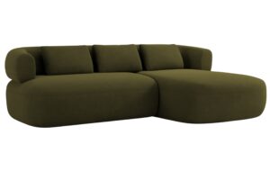 Windsor & Co Zelen&aacute; sametov&aacute; rohov&aacute; pohovka Aldrin 225 cm