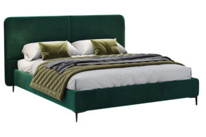 Woodsoft Zelen&aacute; sametov&aacute; dvoulůžkov&aacute; postel Catania 180 x 200 cm
