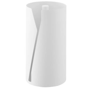 YAMAZAKI B&iacute;l&yacute; kovov&yacute; drž&aacute;k na roli kuchyňsk&yacute;ch utěrek Tower 30 cm