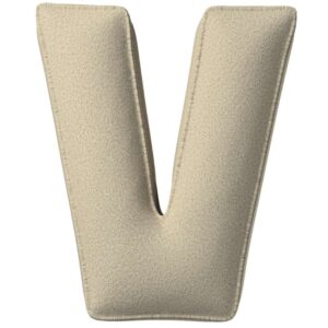 Yellow Tipi B&eacute;žov&yacute; boucl&eacute; pol&scaron;t&aacute;ř p&iacute;smeno V 40 cm