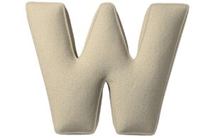 Yellow Tipi B&eacute;žov&yacute; boucl&eacute; pol&scaron;t&aacute;ř p&iacute;smeno W 40 cm