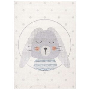 Yellow Tipi B&iacute;l&yacute; dětsk&yacute; koberec Gray Hare 160 x 230 cm