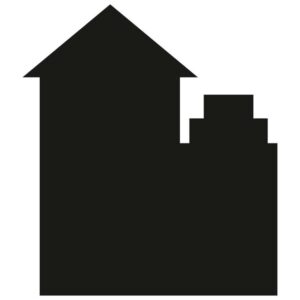 Yellow Tipi Čern&aacute; samolepka na zeď tabule Houses 80 x 70 cm