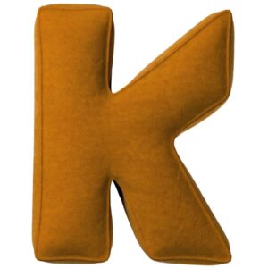 Yellow Tipi Cihlově oranžov&yacute; sametov&yacute; pol&scaron;t&aacute;ř p&iacute;smeno K 40 cm