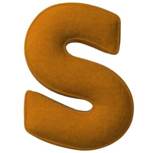 Yellow Tipi Cihlově oranžov&yacute; sametov&yacute; pol&scaron;t&aacute;ř p&iacute;smeno S 40 cm