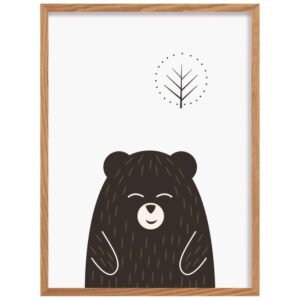 Yellow Tipi Dětsk&yacute; obraz Scandi Forest bear 40 x 30 cm