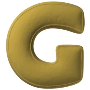 Yellow Tipi Olivově zelen&yacute; sametov&yacute; pol&scaron;t&aacute;ř p&iacute;smeno G 40 cm