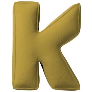 Yellow Tipi Olivově zelen&yacute; sametov&yacute; pol&scaron;t&aacute;ř p&iacute;smeno K 40 cm