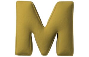 Yellow Tipi Olivově zelen&yacute; sametov&yacute; pol&scaron;t&aacute;ř p&iacute;smeno M 40 cm