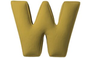 Yellow Tipi Olivově zelen&yacute; sametov&yacute; pol&scaron;t&aacute;ř p&iacute;smeno W 40 cm